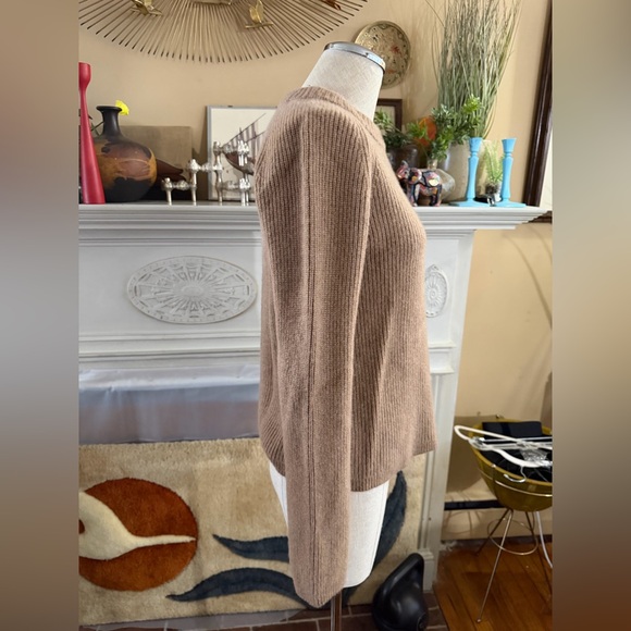 Quince Mongolian Cashmere Fisherman Crewneck Sweater / Teak / M - Picture 13 of 16